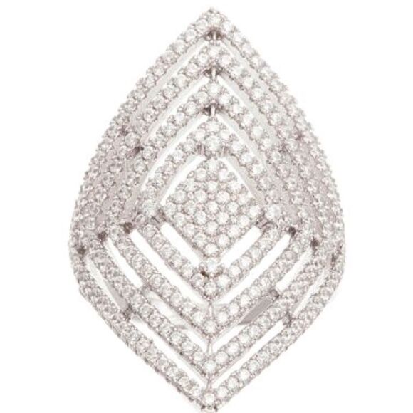 🎉 HP 🎉 Cubic Zirconia Multi-Diamond Design Ring - Picture 2 of 2